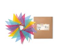 PHENO FLAGS Guirlande de fanions en Pur Lin avec 6 Couleurs, 5 m - décoration de fête adaptée à l’intérieur et à l’extérieur, réutilisable