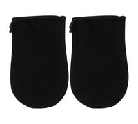 PHENOFICE 1 Paire D'applicateur de Bronzage Doux en Peluche Noir pour Application Uniforme de Lotion Autobronzante sur Corps et Mains, Outil Pratique Bronzage sans Soleil