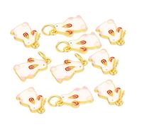 PHENOFICE 10pièces Lot De Pendentifs à Breloques Chinoises De Année Du Lapin Pour Fabrication De Bijoux Breloques Du Pour Créations Manuelles