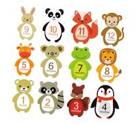 PHENOFICE 12 Feuilles Nouveau Né Stickers Jalon T-Shirts Nouveau Née Accessoires Photo D'étape Mensuelle De Bébé Autocollants De Croissance De Bébé Jalon Mensuel du Nouveau-né Stickers