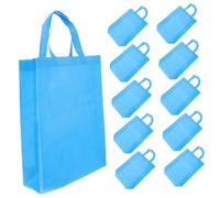 PHENOFICE 12 Pièces De Courses Grands à Main pour Femmes Réutilisables Fourre-Tout en Vrac pour Femme Le Articles De Toilette Tissu Non Tissé Thermocollé Sky-Blue