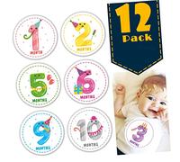 PHENOFICE 12 Pièces Nouveau Né Stickers Skz Stickers Bébé Première Année Autocollants Mensuels Pour Bébé Album De Bébé Album Pour Bébé Autocollant De Croissance De Bébé Ventre Jalon Stickers