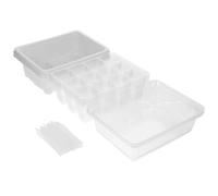 PHENOFICE 1ensemble Plateau De avec Couvercle Cellules Transparentes pour Démarrage De Plantes Kit De Germination Étiquettes Parfait pour Fleurs Fruits Et Légumes