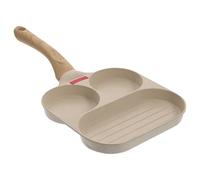 PHENOFICE 1ensemble Poêle à Œufs Antiadhésive avec Poignée Ergonomique Poêle Multifonction pour Œufs Hamburgers Déjeuner Compatible Feu Direct et Cuisinière Électrique Usage Quotidien