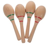 PHENOFICE 2 Paires Maracas en Bois à Double Boule, Shaker Musical Compact | Prise Antidérapante, Texture Lisse et Veinage Visible, Adapté aux Cours de Musique pour Adultes et Garçon et Filles