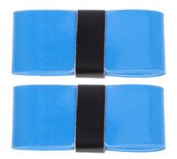 PHENOFICE 2 Rouleaux Surgrip de Raquette de Tennis 1, 1m en PU Bleu | Double Face, Absorption Sueur, Forme Nervurée et Plate, pour Poignée de Badminton et Manche de Batte