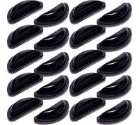 PHENOFICE 20 Paires de Coussinets Nasaux en Silicone Noir Confort Accru Support Nasal Antidérapant pour Lunettes Adaptés aux Montures Plates et Lunettes de Soleil