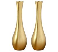 PHENOFICE 2pcs Mini Vase en Cuivre Décoratif Or, Style Rétro Élégant, Résistant la Déformation, pour Hôtel ou Bureau
