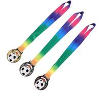 PHENOFICE 3 Pièces Médaille de Football avec Ruban en Alliage de Zinc | Léger et Confortable à Porter, Bords Lisses sans Bavure, pour Élèves et Vainqueurs Lors des Journées Sportives