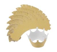 PHENOFICE 36 Pièces en Papier Irisé Or pour Cupcakes 36 Caissettes de Couronne Design Élégant et Présentation Raffinée, pour Fêtes et Mariages