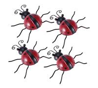 PHENOFICE 4 Pièces Sculpture Murale en Métal en Forme à Bon Dieu pour Jardin Terrasse Décorative Couleur Aléatoire