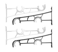 PHENOFICE 4pièces Lot de Supports Double Tringle à Rideaux Alliage Aluminium Épais Équerres Murales Robustes pour Tringles Latérales Fixation Rapide pour Rideaux Multi-Couches Noir et Blanc