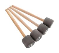 PHENOFICE 4pièces Maillets Grosse Caisse Mousse avec Manche Bois Baguettes Percussion Douces Résistantes pour Batterie et Fanfare