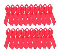 PHENOFICE 50 Pièces ruban artisanal ruban et épingle du sida épingle à ruban rouge broche épingles d'espoir rubans sida accessoires d'activité publique rubans d'élimination du sida polyester
