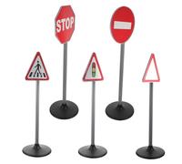 PHENOFICE 5pièces Jouets Éducatifs Panneaux Routiers pour Garçon Fille Modèles De Signalisation Routière Amusants Et Cognitifs pour Éducation Précoce