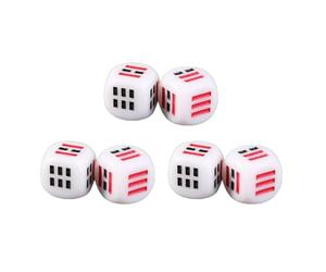 PHENOFICE 6 Dés Divinatoires Ba Gua en Acrylique Blanc, Exquisément Façonnés et Légers, Pack Portable de 6 Pièces pour Jeux de Rôle sur Table et Usage Domestique