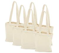 PHENOFICE 6 Pièces en Toile Vierge Cartable School Bag kit de Voyage Sling Bag de Rangement pour Couette fourre-Tout de Travail Dame à Main à bandoulière Vierge Blanche