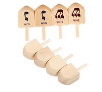 PHENOFICE 8 Pièces Bois Hanukkah Dreidels Non pour Fête Soi Même Décorations de Chanukah pour Améliore Concentration et Réduit Stress