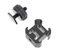 PHENOFICE Adaptateur de Chaussure Triple pour Flash et Trépied, Support Accessoire Photo, Compatible Appareils Photo Reflex, Montage Vidéo et Diffusion en Direct, Finition Noire Robuste