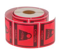 PHENOFICE Autocollants Épais pour Cartons de Déménagement Symbole Lourd Visible, Étiquettes Adhésives Rouges pour Emballage Transport, Rouleau de 500 Étiquettes