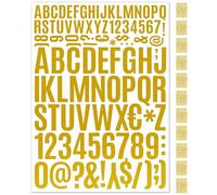 PHENOFICE Autocollants Lettres Dorés Auto-adhésifs Multi-usages, 12 Feuilles de Stickers Alphabet et Chiffres pour Décoration et Personnalisation en Intérieur et Extérieur