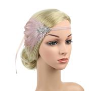 PHENOFICE Bandeau Plume D'autruche Khaki, Accessoire Coiffure Élégant Qui Reste en Place, pour Cocktail Party ou Église, Style Unique et Accrocheur