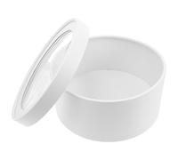 PHENOFICE Boîte Présent Transparente Ronde en Papier Blanc pour Bouquets et Fleurs, Élégante et Minimaliste, Facile à Exposer, pour Fêtes et Célébrations