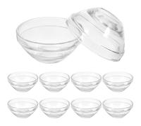 PHENOFICE Bols en Verre Transparent Bol de Rangement Solide 10pcs pour Masque Facial Soi-même pour Huiles Essentielles, pour Massages à Domicile et Salons de Beauté