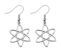 PHENOFICE Boucles D'oreilles Créatives 2 Paires Microscope en Métal Argenté Originales et Amusantes, Présent pour Femmes Anniversaire ou Bal
