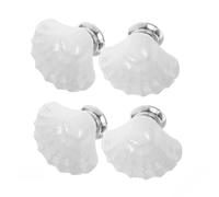 PHENOFICE Boutons de Tiroir Coquillage Lot de 4 Poignées de Porte pour Placards et Meubles la Cuisine Bureau 1.22X1.22X1.14In Résistantes et Solides