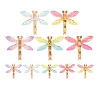 PHENOFICE Breloques Couleur Aléatoire Libellule en Résine 10pcs pour Loisirs Créatifs, Décoration Miniature Délicate en Plastique, pour DIY et Affichage sur Bureau