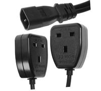 PHENOFICE Câble d'alimentation Iec C14 vers Prise UK 3 Broches Répartiteur en Y Adaptateur pour Moniteurs Ordinateurs