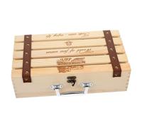 PHENOFICE Coffret à Vin Bois Élégant avec Poignée Boîte De Rangement Décorative pour Bouteilles De Vin Idéale pour Occasions Spéciales
