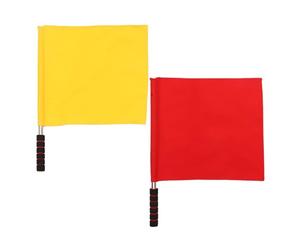PHENOFICE Drapeaux D'arbitre de Course en Polyester Léger 2 Pièces Poignée Antidérapante pour Arbitrage de Rugby et Jeux Sportifs