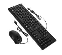 PHENOFICE Ensemble Clavier Et Souris USB Filaire pour Bureau, Professionnels Et Étudiants, Design Moderne, Pavé Numérique Intégré, Alimentation USB Pratique, Couleur Noire Classique