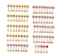 PHENOFICE Ensemble De Jouets De Signalisation Routière 50 Pièces Mini Panneaux De Signalisation Routière Lumières Vives pour Garçons Et Filles Apprentissage Ludique