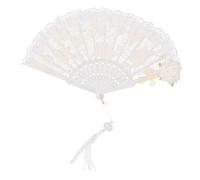 PHENOFICE Éventail Pliant Dentelle Vintage Décoratif avec Fleur de Rose Éventail à Main pour Mariages de Thé et Cosplay