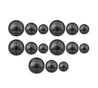 PHENOFICE Forme Bouclier Noir Boutons en Alliage de Zinc Lot de 30 Design Simple et Unique pour Manteau et Chemise pour de Couture et Décoration