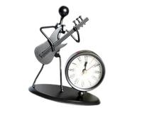 PHENOFICE Horloge Créative en Métal de Guitare, Décoration de Bureau Noire