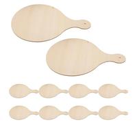 PHENOFICE Lot de 10 Mini Planches à Découper Artisanales en Bois Poignée, Planches Rondes pour Pizza et Service Alimentaire à Domicile