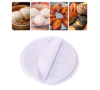 PHENOFICE Lot de 10 Tapis de Cuisson Vapeur en Silicone Réutilisables, Forme Ronde Blanche, Antiadhésifs pour Cuisson de Buns Vapeur et Dim Sum Cuisine Domestique