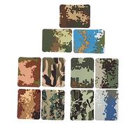 PHENOFICE Lot de 11 Patchs de Réparation Thermocollants Rectangulaires Camouflage Unisexe Couleur Assortie pour Vêtements Couture Bricolage Décorations Manches Coudes Jeans Hiver