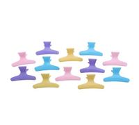 PHENOFICE Lot de 12 Pinces à Cheveux Griffes en Plastique Robuste pour Coiffure Professionnelle Forte Tenue, pour Salon et Section de Cheveux Couleur Aléatoire