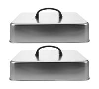 PHENOFICE Lot de 2 couvercles rectangulaires pour badigeonner, couvercles de cuiseur Vapeur en Acier Inoxydable avec poignée, Cloches à Fromage, Accessoires pour plaques de Cuisson, Cuisson en