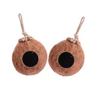PHENOFICE Lot De 2 Nids d 39 Oiseaux en Coquille De Noix De Naturelle Maison De Suspendue pour Oiseaux Perroquet Cage à Lit Décoratif Maison en Coquille De Noix De