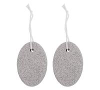 PHENOFICE Lot de 2 pierres ponces pour le soin des pieds secs - Petite pierre pour talons fendillés - Exfoliant doux naturel pour les callosités et les pieds - Couleur ivoire