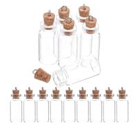 PHENOFICE Lot de 20 Mini Bouteilles à souhaits en Verre avec Bouchons en liège, idéales pour Le Rangement de Vos créations, pour Vos projets de Bricolage, Vos Cadeaux de Mariage.