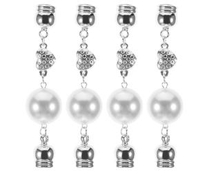 PHENOFICE Lot de 4 aimants strass pour foulard | Aimants perles pour hijab | Broche sans épingle en cristal | Boutons décoratifs pour robes, hijabs, turbans et voiles musulmans et islamiques pour