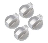 PHENOFICE Lot de 4 Boutons de Commande en Alliage de Zinc pour Cuisinière à Gaz, Remplacement Métal Robuste, Bouton Réglage Brûleur 45° 8 Mm, Accessoires pour Plaque de Cuisson, Usage Domestique