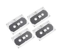 PHENOFICE Lot De 4 Cassettes Audio Vierges Enregistrables 30 Plastique Transparent Boîtier Rigide pour Enregistrement DIY Messages Éducatifs Vintage Collection